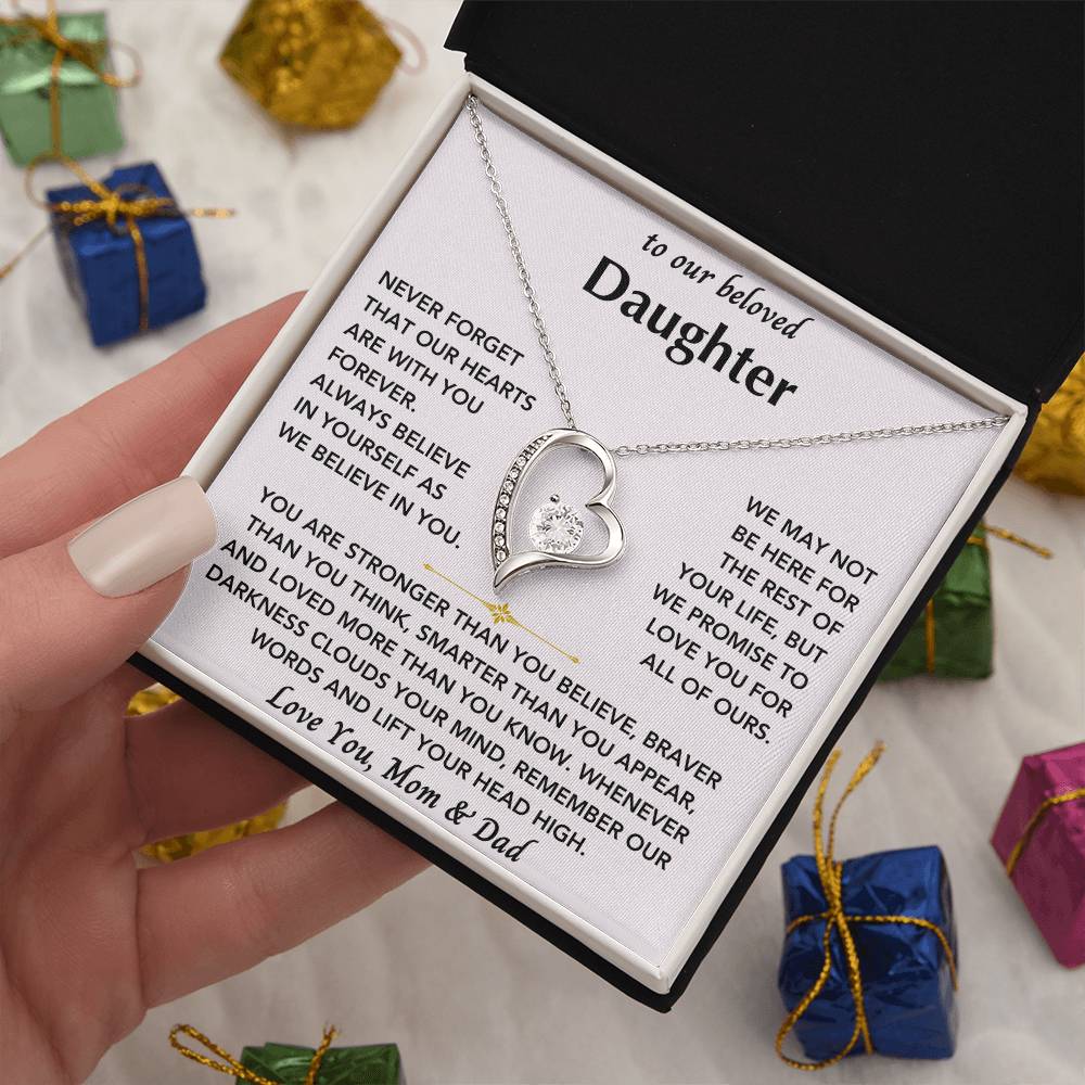 To Our Beloved Daughter From Mom & Dad - Forever Love Heart Necklace