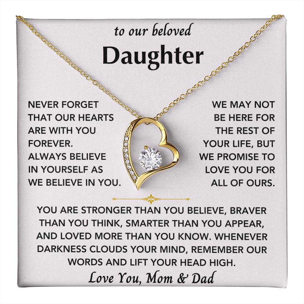 To Our Beloved Daughter From Mom & Dad - Forever Love Heart Necklace