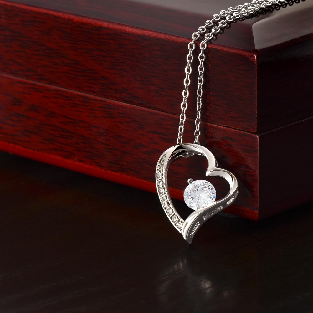 To My Beloved Daughter From Mom- Forever Love Heart Necklace