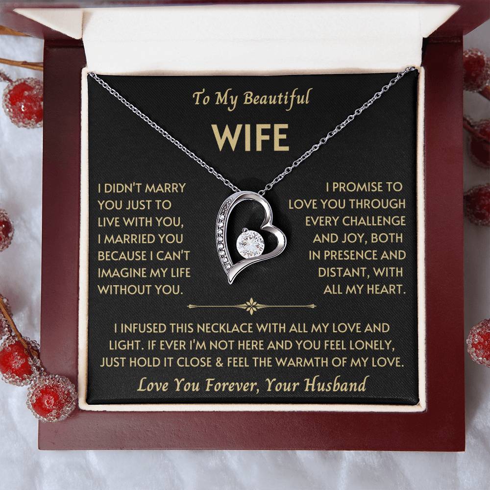 To My Beautiful Wife - Forever Love Necklace