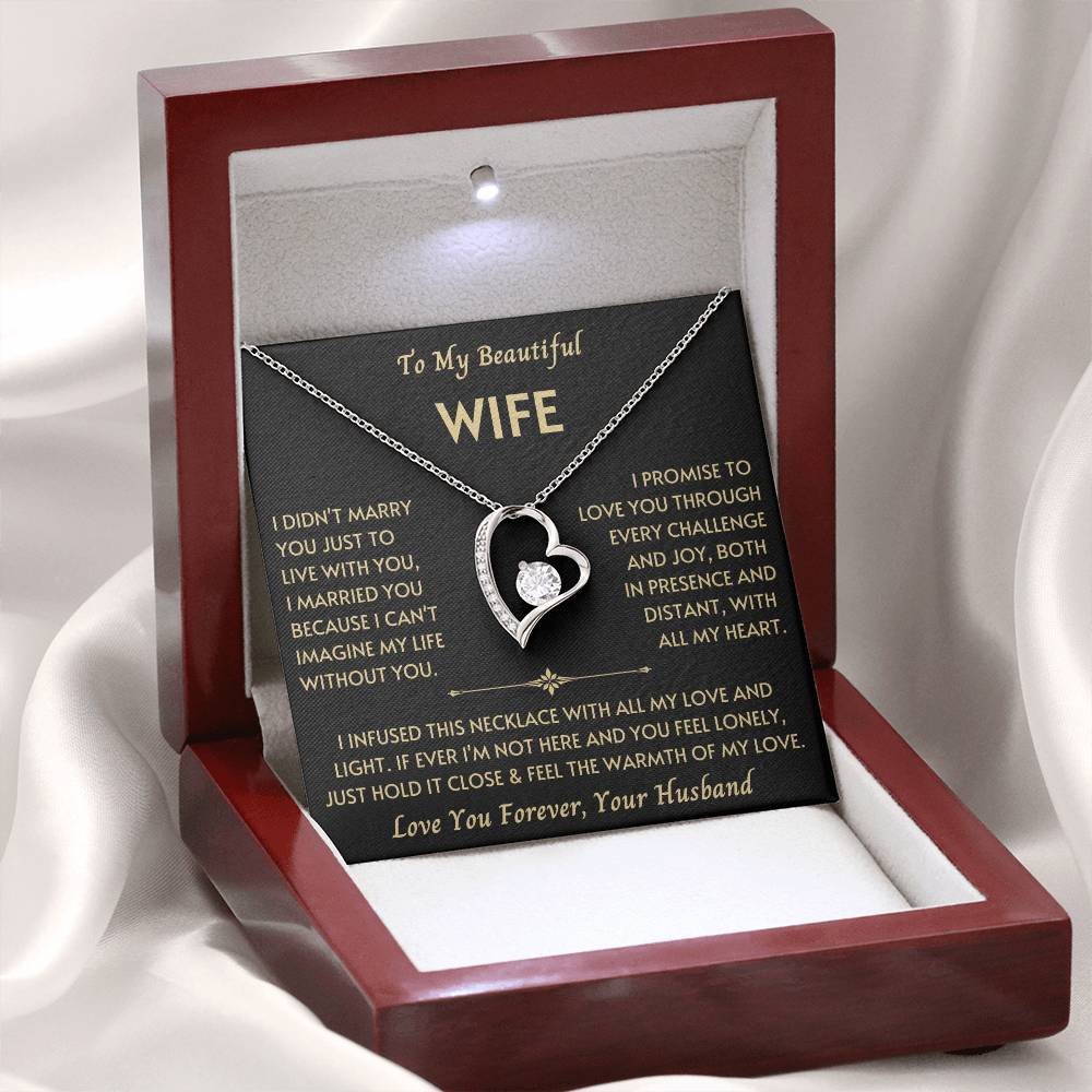 To My Beautiful Wife - Forever Love Necklace