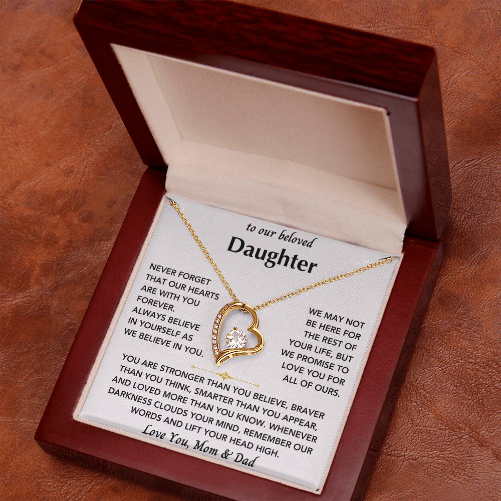 To Our Beloved Daughter From Mom & Dad - Forever Love Heart Necklace