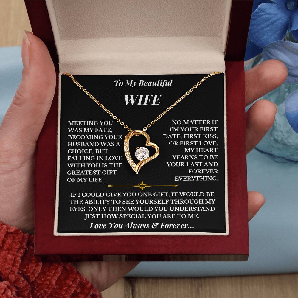 To My Wife - Love You - Forever Love Necklace