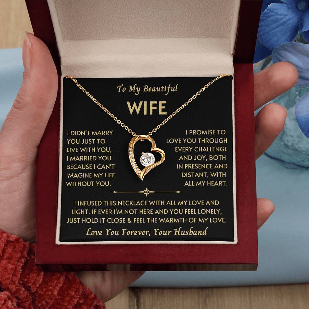 To My Beautiful Wife - Forever Love Necklace