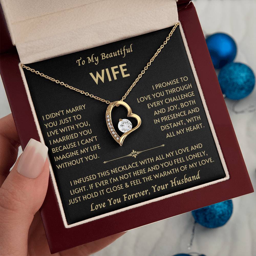 To My Beautiful Wife - Forever Love Necklace