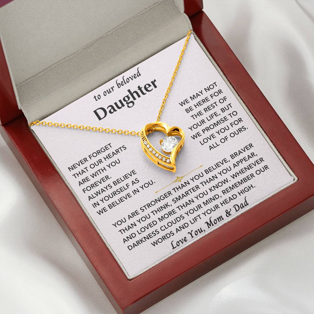 To Our Beloved Daughter From Mom & Dad - Forever Love Heart Necklace