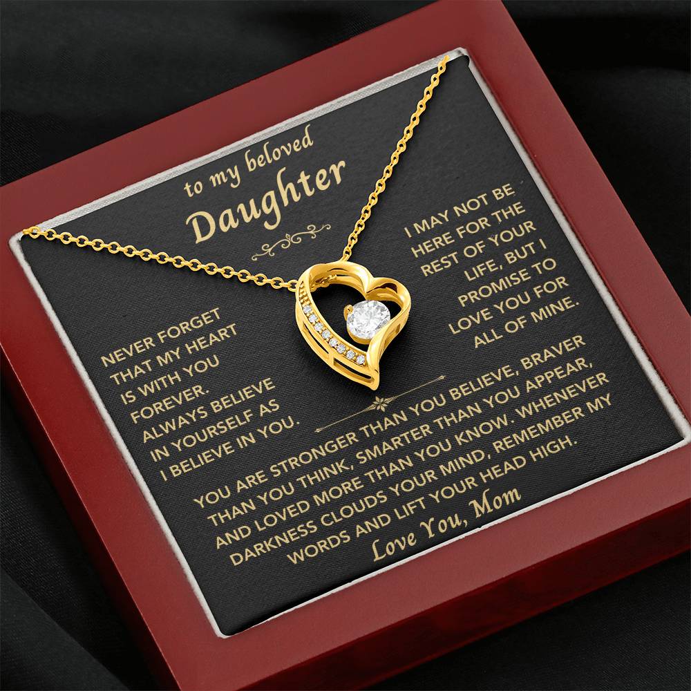 To My Beloved Daughter From Mom- Forever Love Heart Necklace-New Design