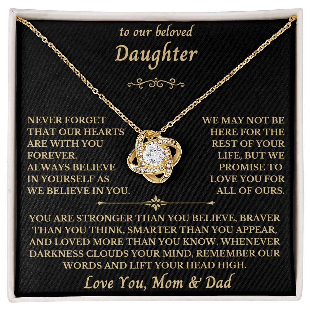 To Our Beloved Daughter - From Mom & Dad - Love Knot Necklace