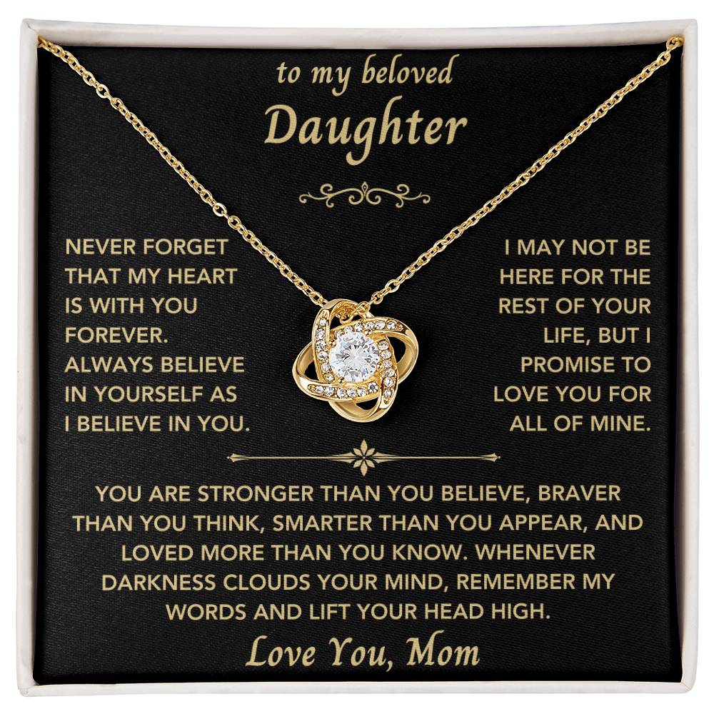 To My Beloved Daughter From Mom- New Design - Love Knot Necklace