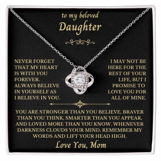 To My Beloved Daughter From Mom - Love Knot Necklace