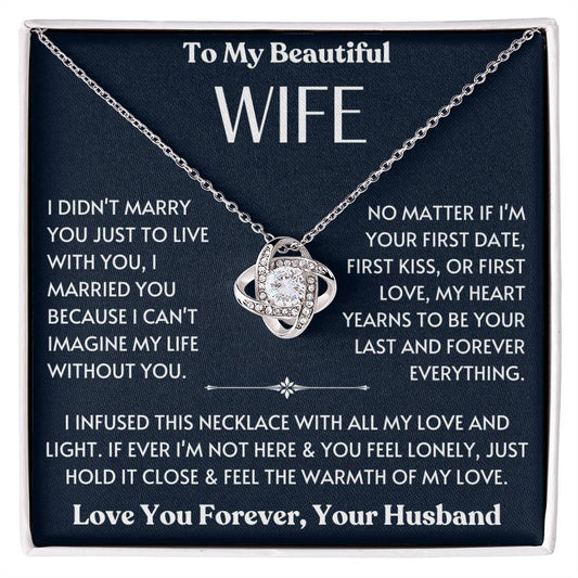 To My Beautiful Wife - Love You Forever - Love Knot Necklace