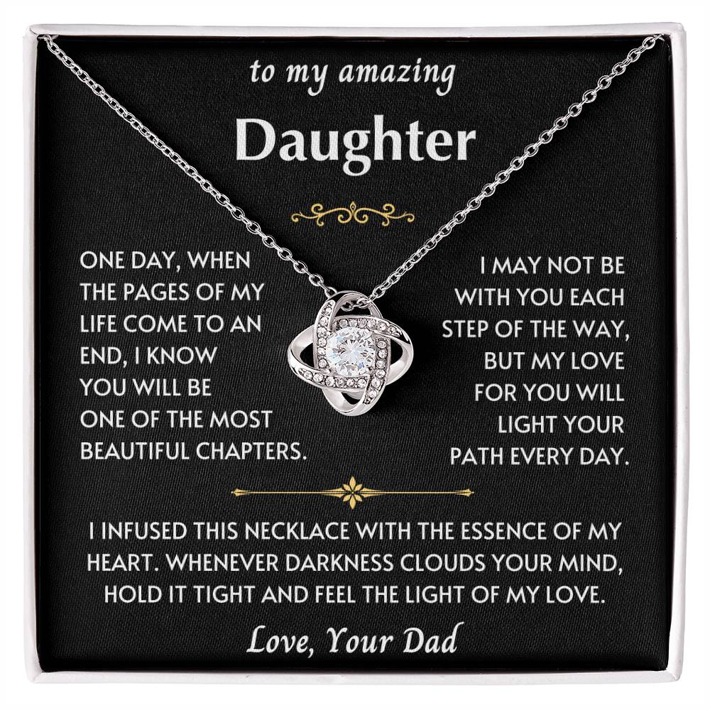 To My Amazing Daughter From Dad - Love Knot Necklace