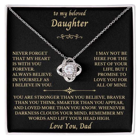 To My Beloved Daughter From Dad - Love Knot Necklace