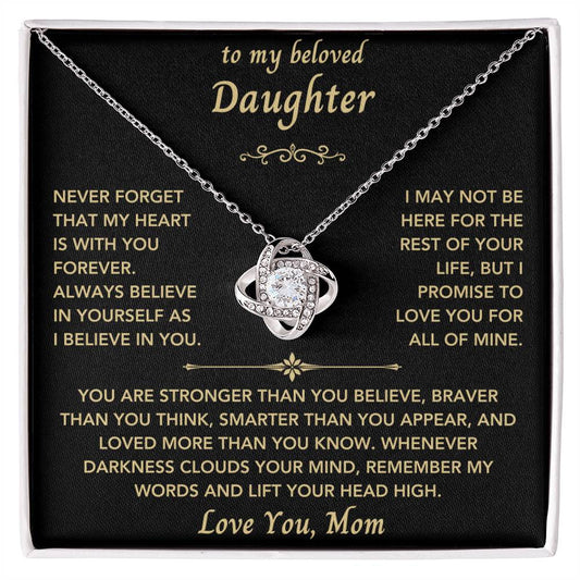 To My Beloved Daughter From Mom- New Design - Love Knot Necklace