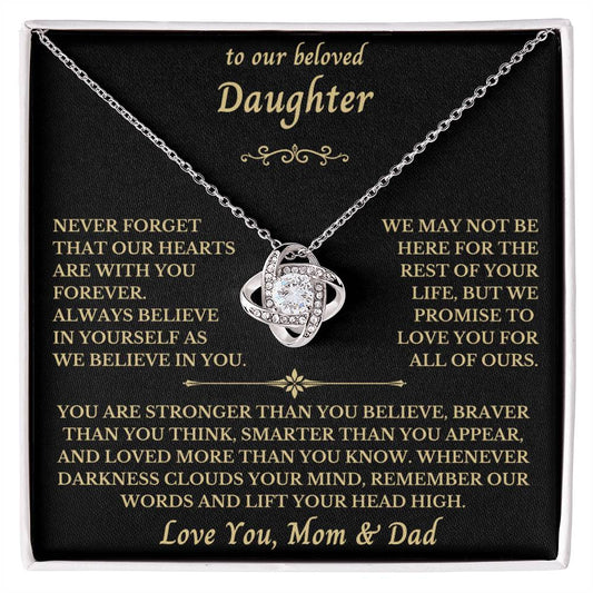 To Our Beloved Daughter - From Mom & Dad - Love Knot Necklace