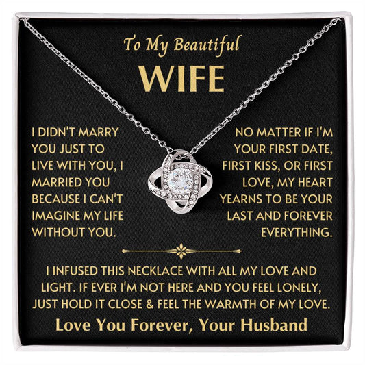 To My Beautiful Wife - Love Knot Necklace