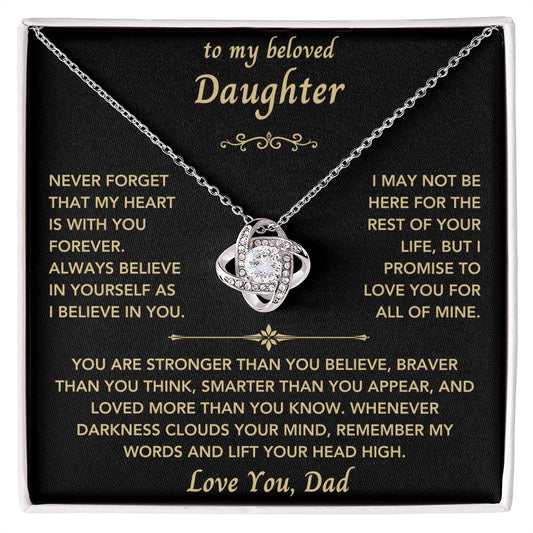 To My Beloved Daughter From Dad - New Design - Love Knot Necklace