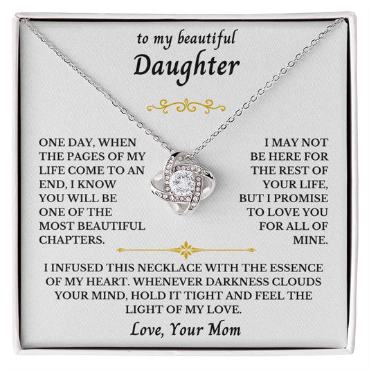 To My Beautiful Daughter From Mom - Love Knot Necklace