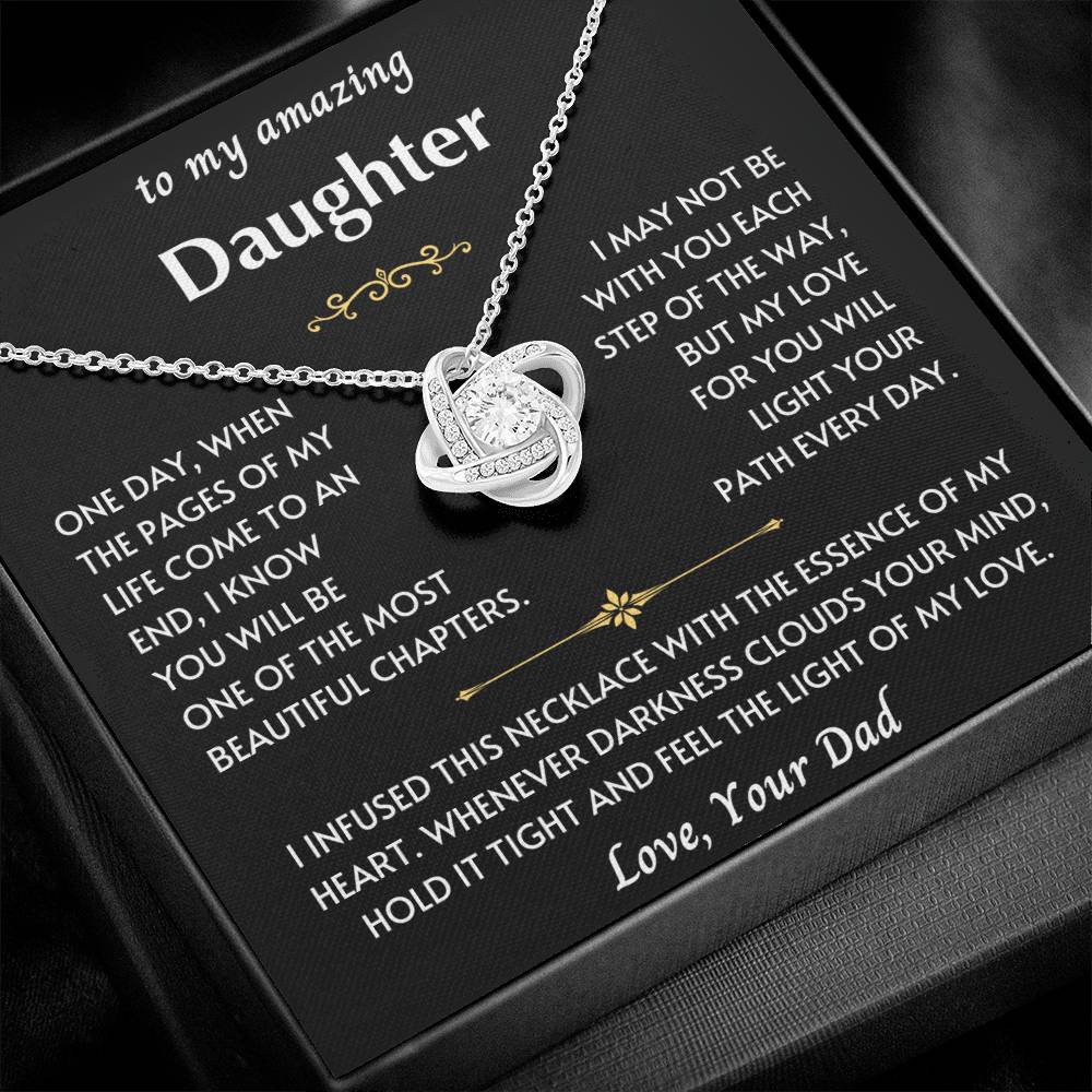 To My Amazing Daughter From Dad - Love Knot Necklace