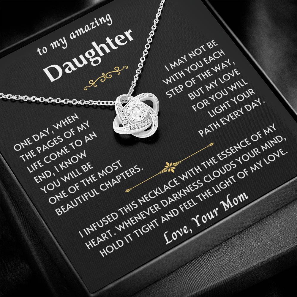 To My Amazing Daughter From Mom- Love Knot Necklace