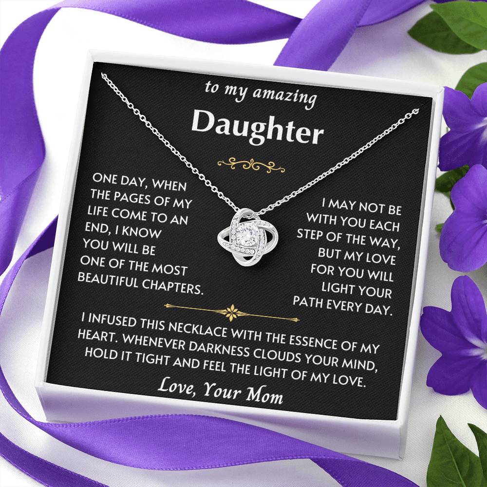 To My Amazing Daughter From Mom- Love Knot Necklace