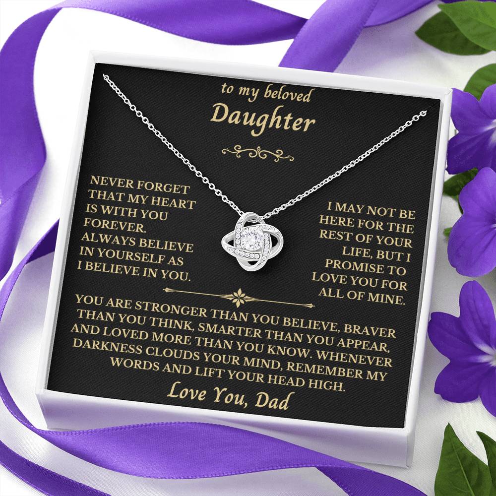 To My Beloved Daughter From Dad - Love Knot Necklace