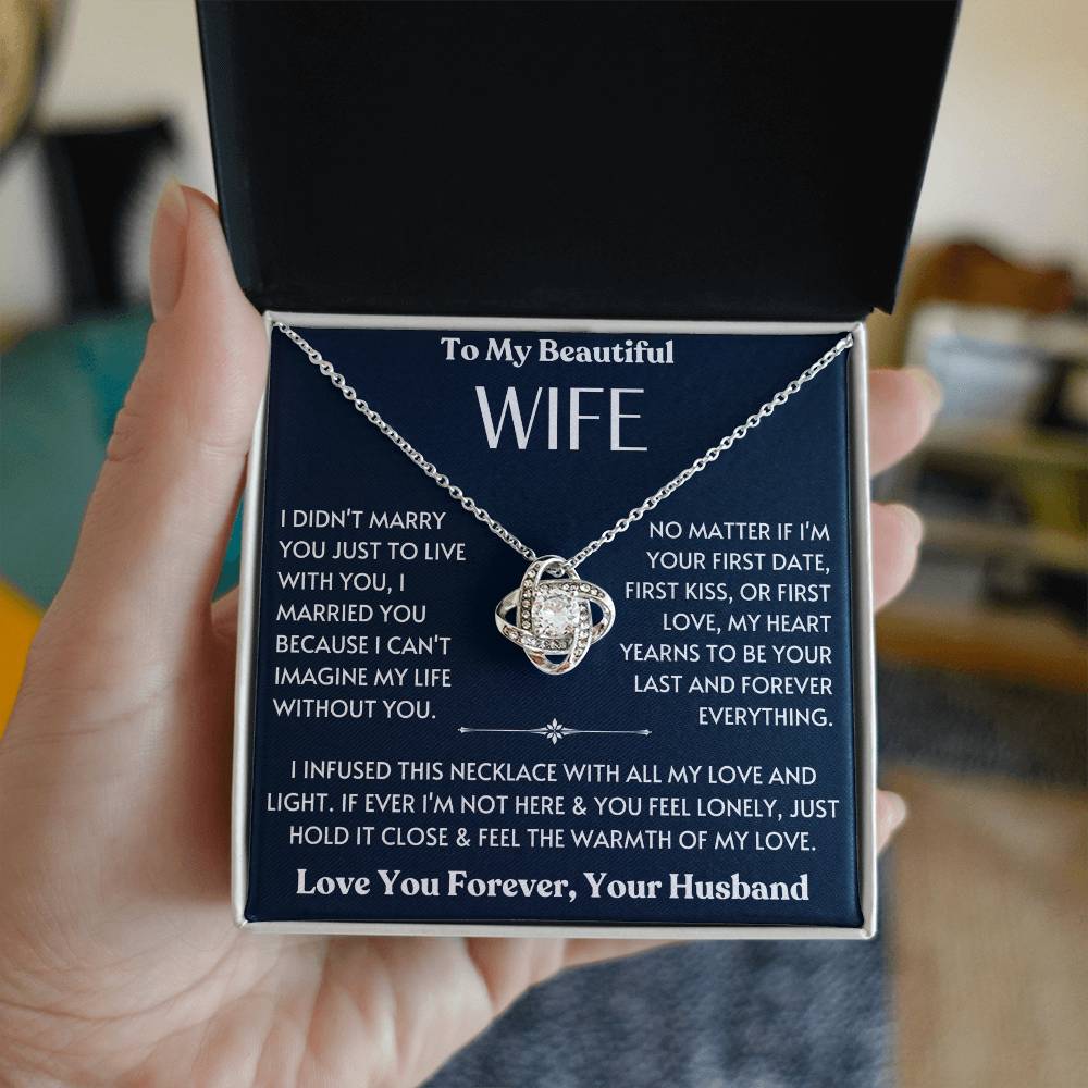 To My Beautiful Wife - Love You Forever - Love Knot Necklace