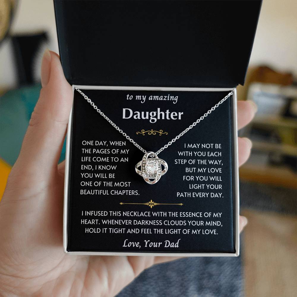 To My Amazing Daughter From Dad - Love Knot Necklace