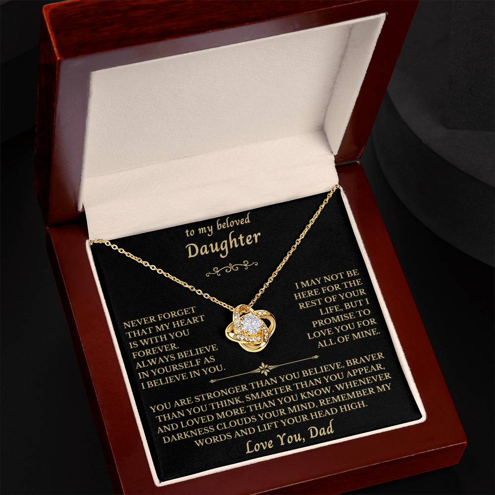 To My Beloved Daughter From Dad - Love Knot Necklace