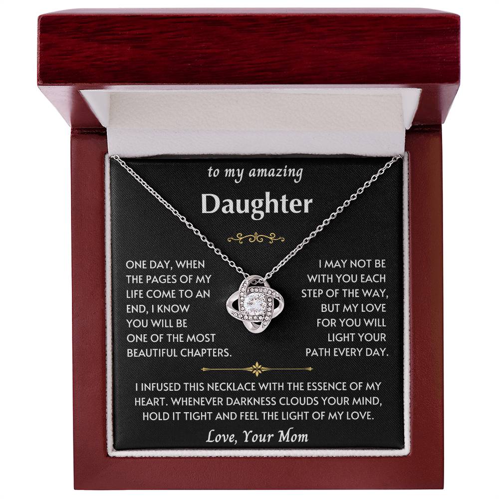 To My Amazing Daughter From Mom- Love Knot Necklace