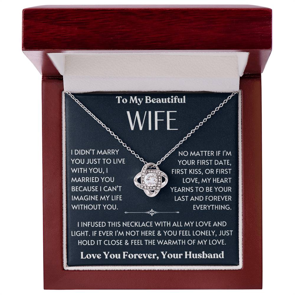 To My Beautiful Wife - Love You Forever - Love Knot Necklace