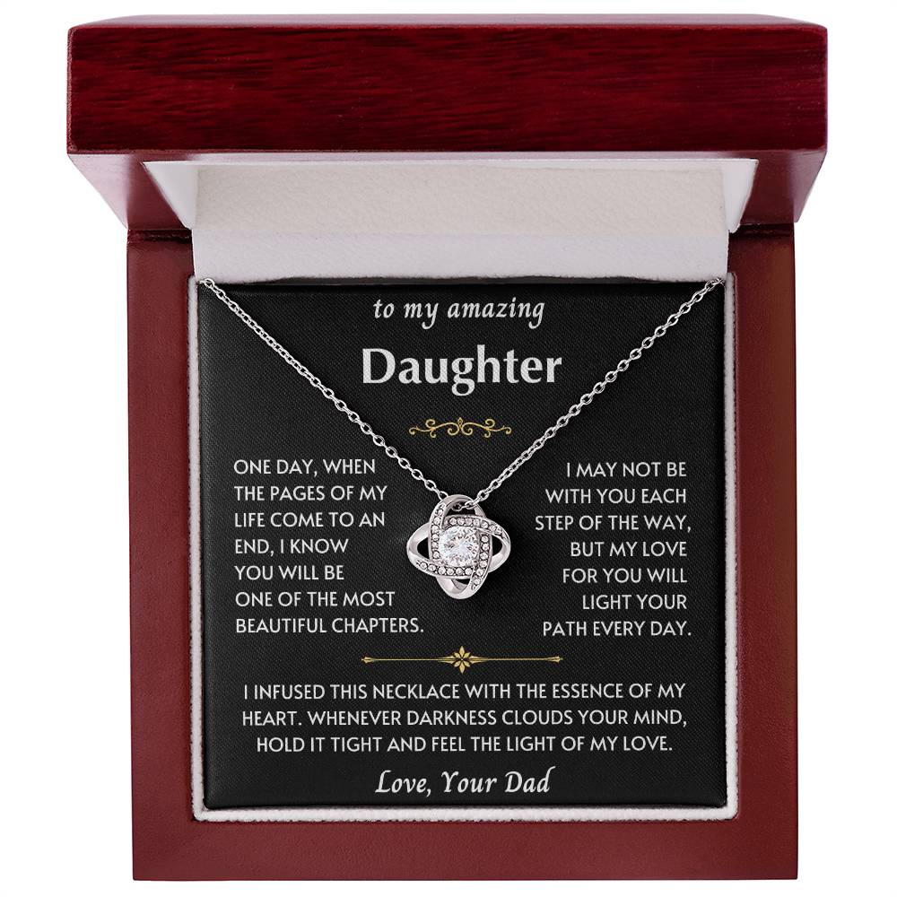 To My Amazing Daughter From Dad - Love Knot Necklace