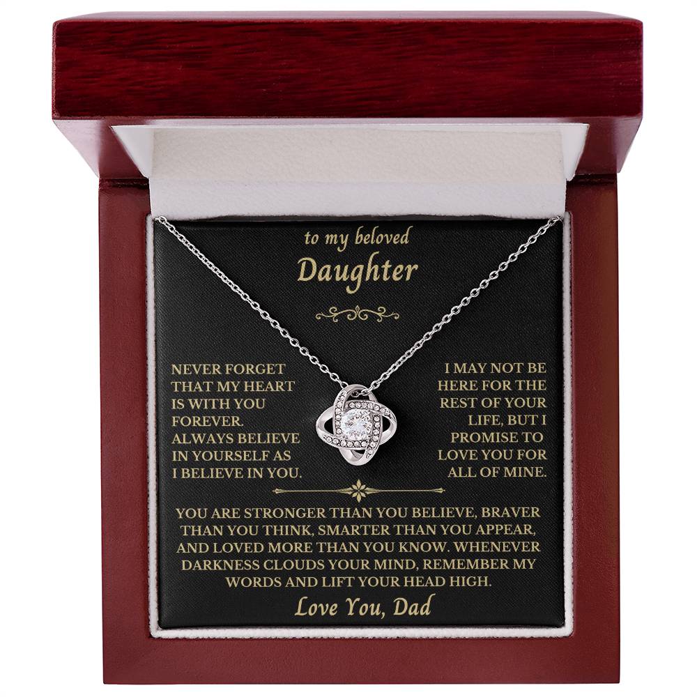 To My Beloved Daughter From Dad - Love Knot Necklace