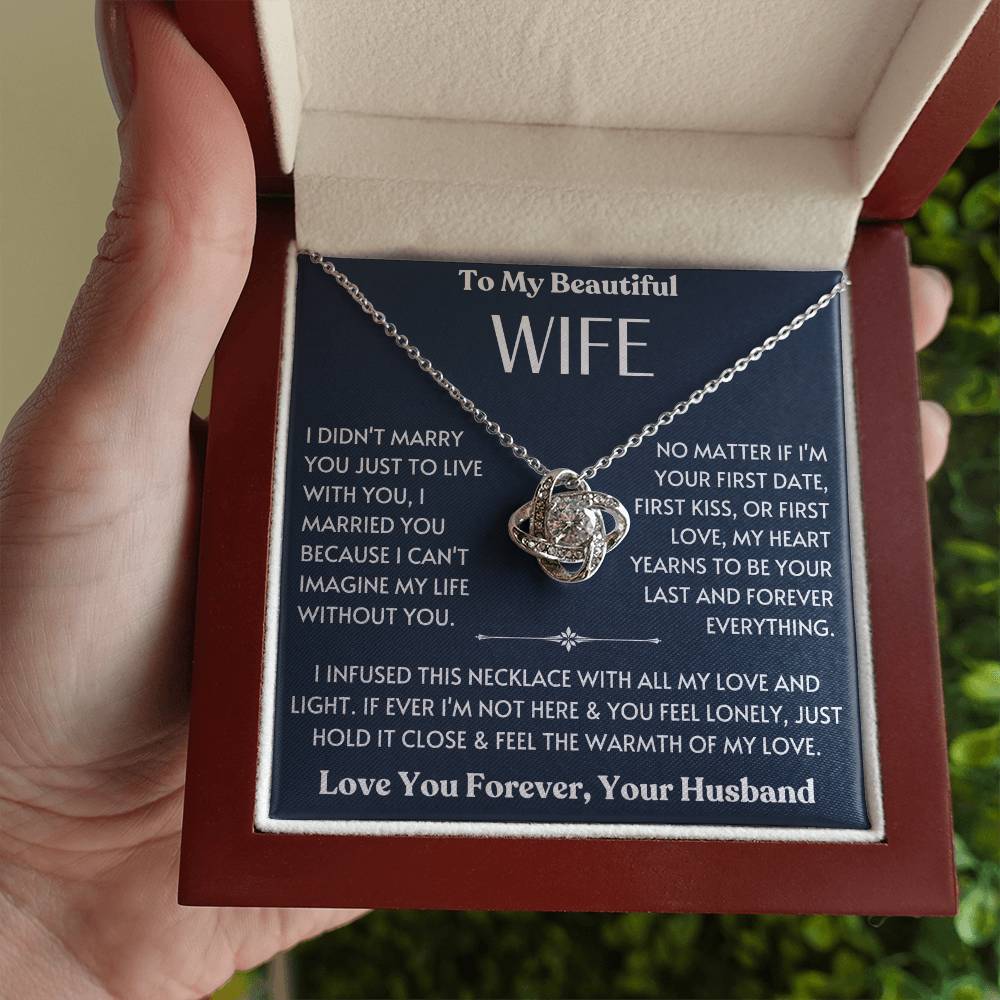 To My Beautiful Wife - Love You Forever - Love Knot Necklace