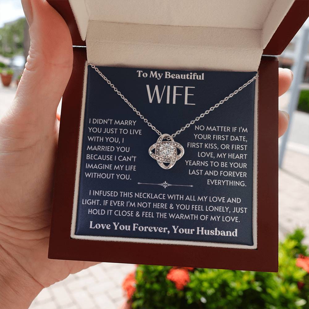 To My Beautiful Wife - Love You Forever - Love Knot Necklace