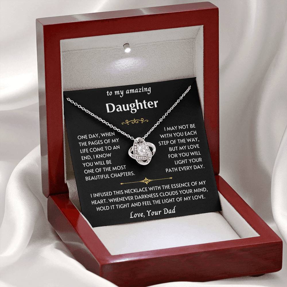 To My Amazing Daughter From Dad - Love Knot Necklace