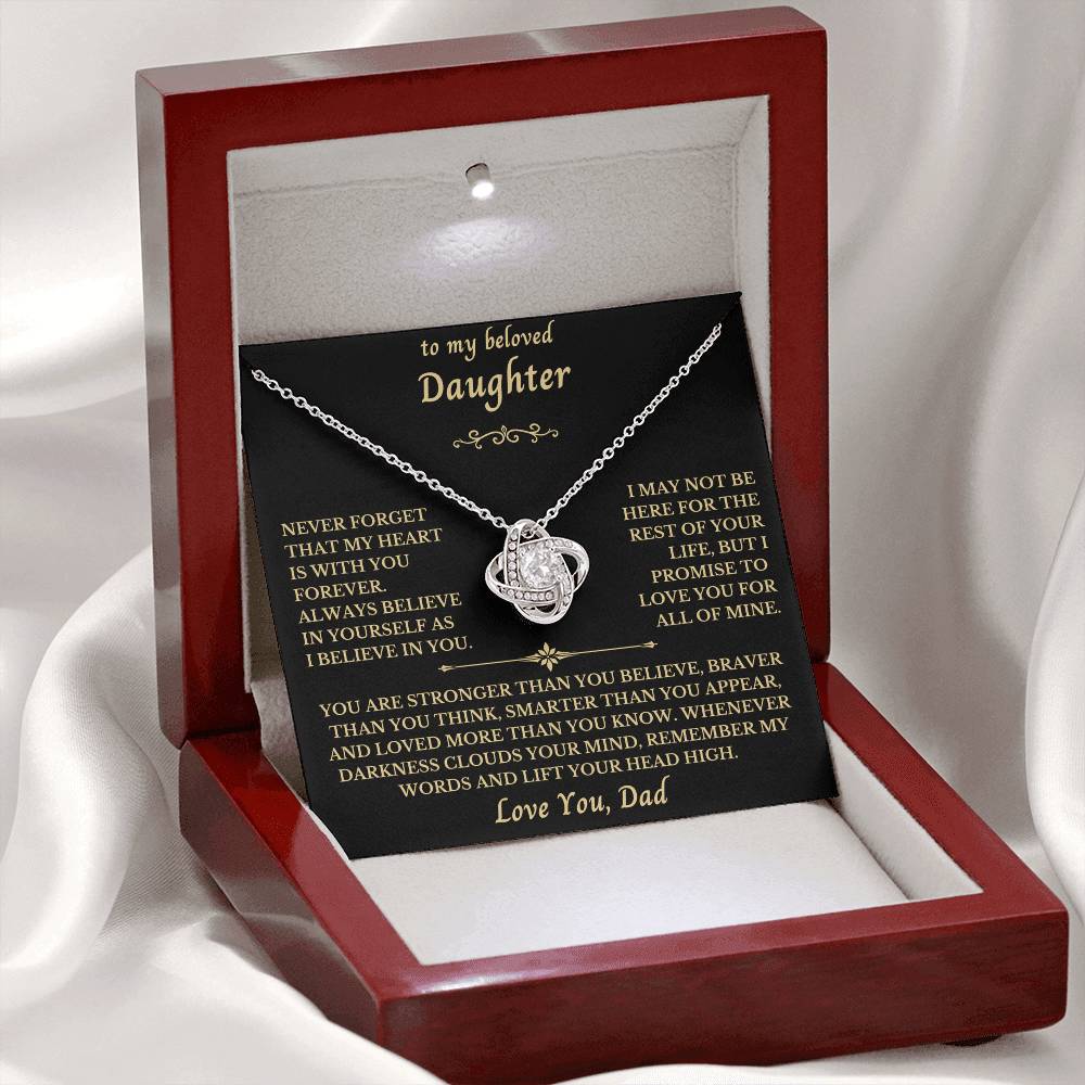 To My Beloved Daughter From Dad - Love Knot Necklace