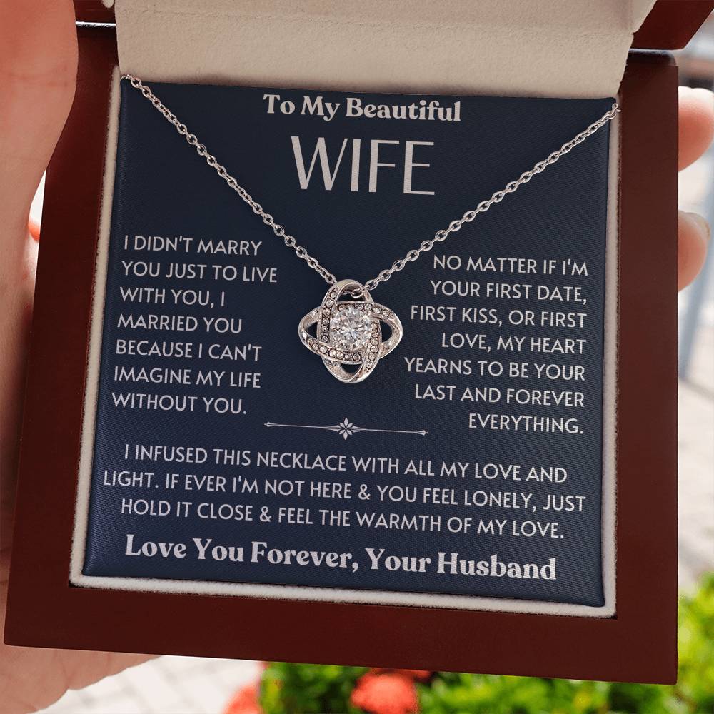 To My Beautiful Wife - Love You Forever - Love Knot Necklace