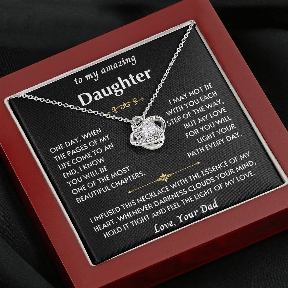 To My Amazing Daughter From Dad - Love Knot Necklace