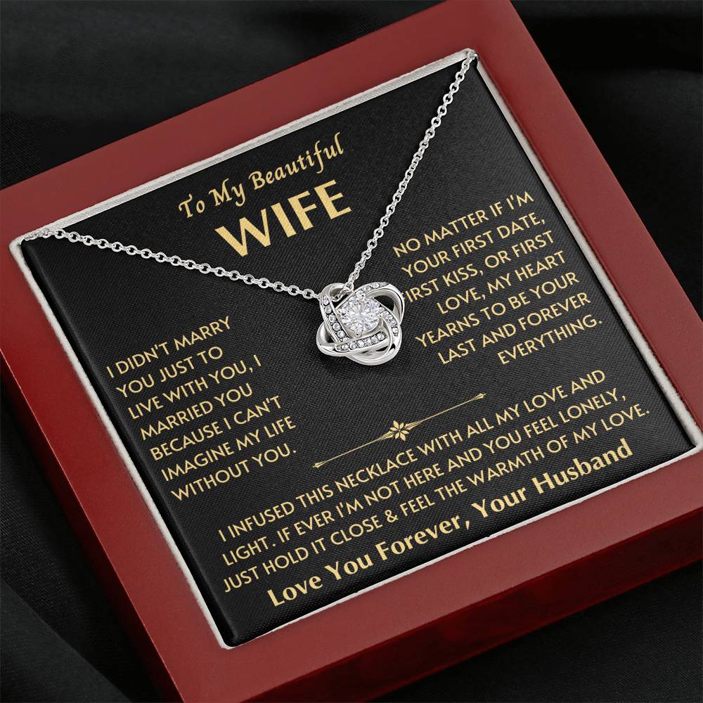 To My Beautiful Wife - Love Knot Necklace