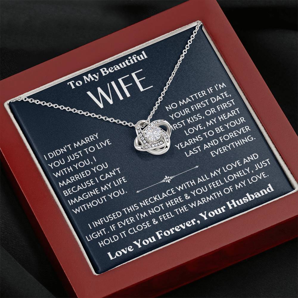 To My Beautiful Wife - Love You Forever - Love Knot Necklace