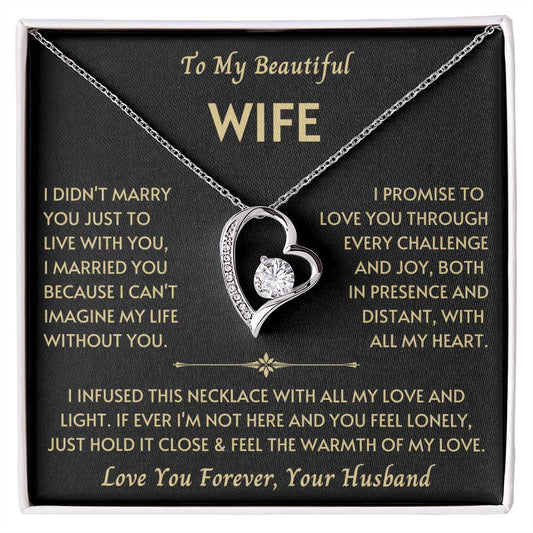 To My Beautiful Wife - Forever Love Necklace