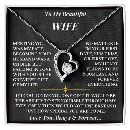 To My Wife - Love You - Forever Love Necklace