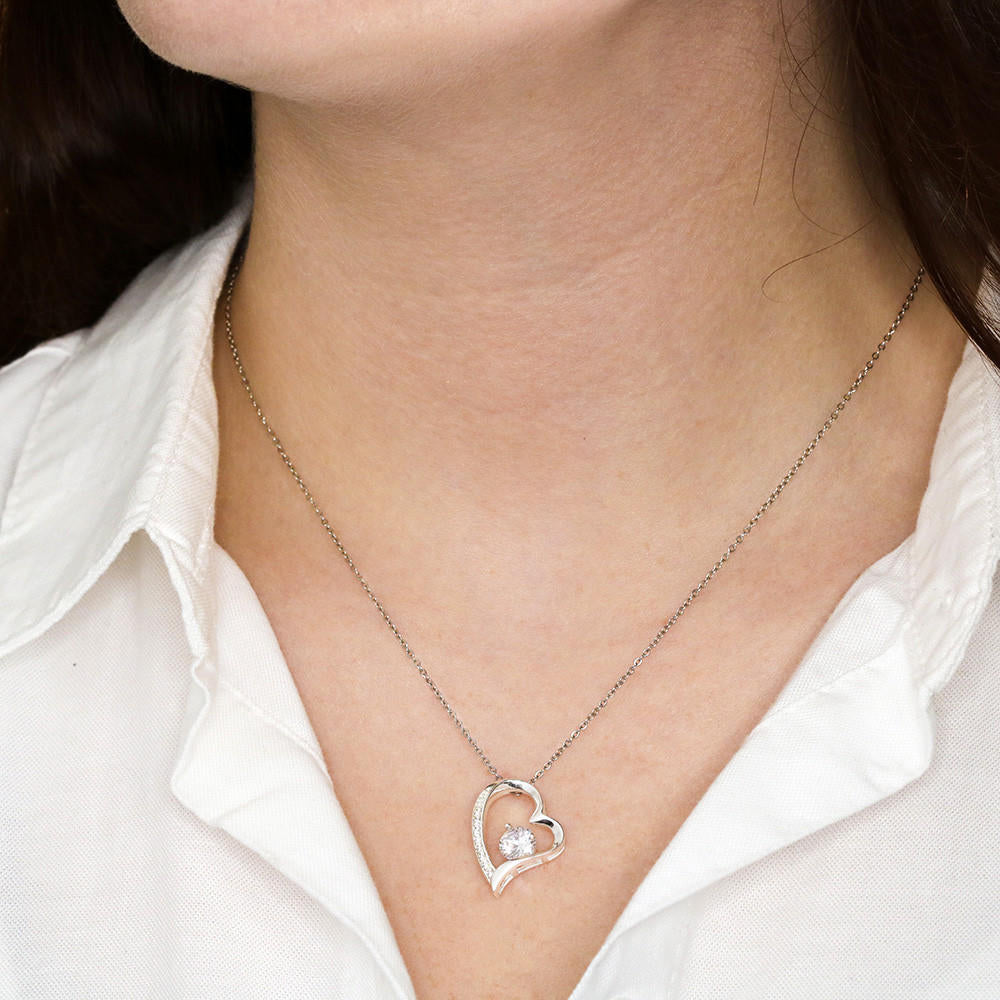 To My Beloved Daughter From Mom- Forever Love Heart Necklace