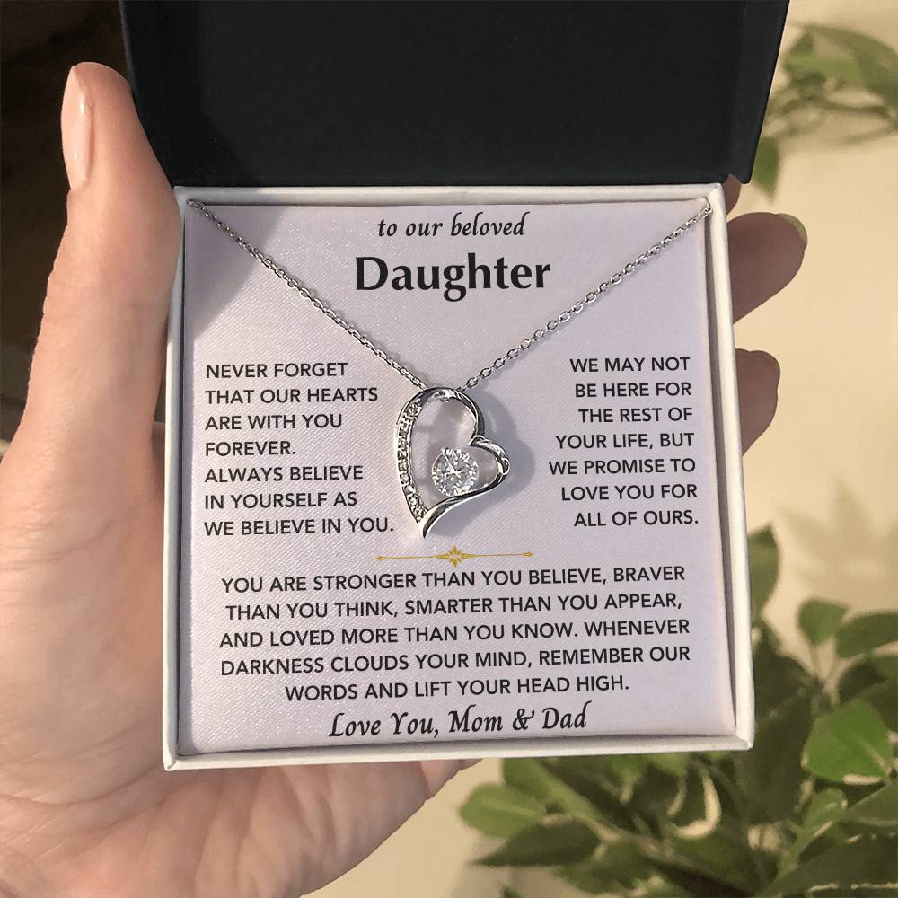 To Our Beloved Daughter From Mom & Dad - Forever Love Heart Necklace