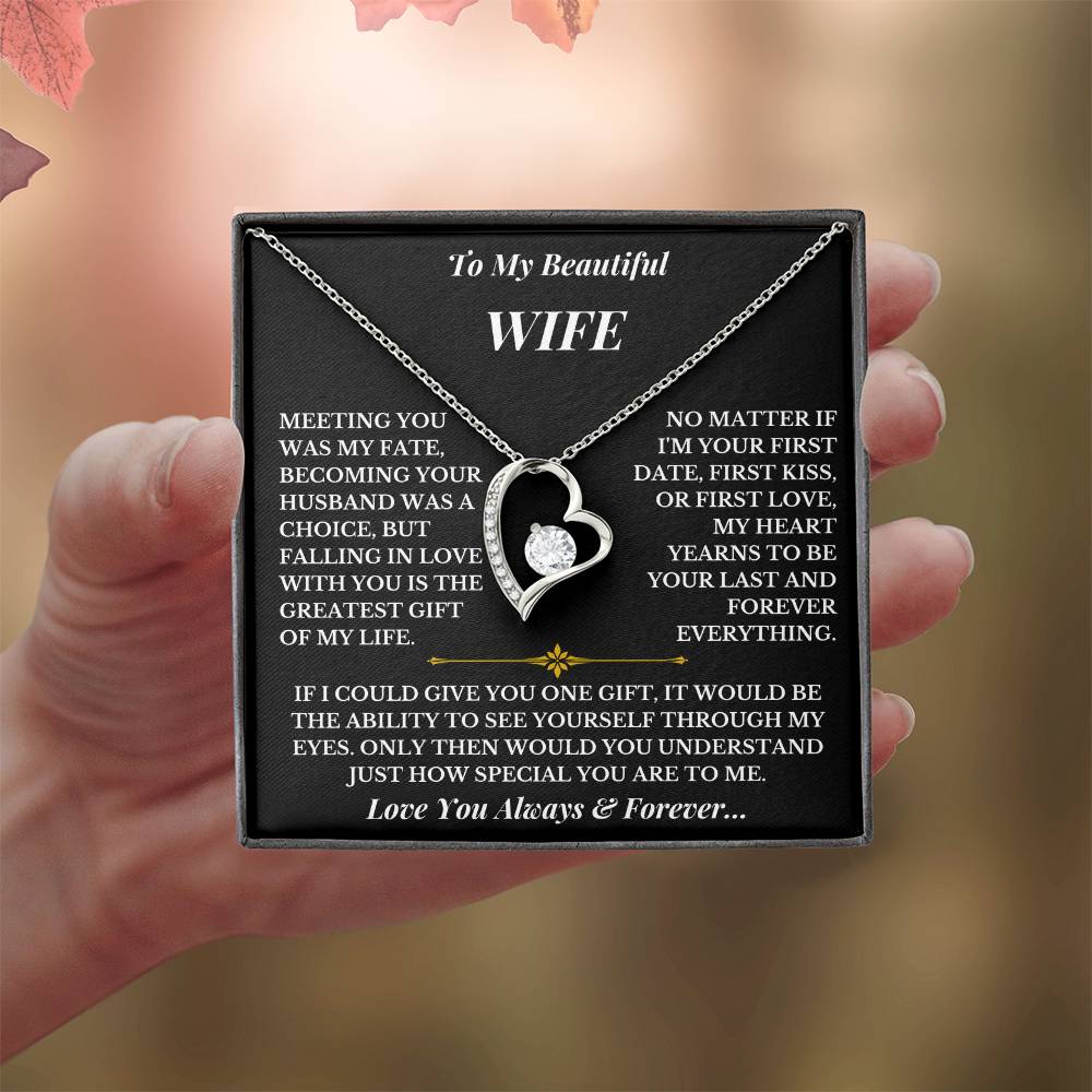 To My Wife - Love You - Forever Love Necklace