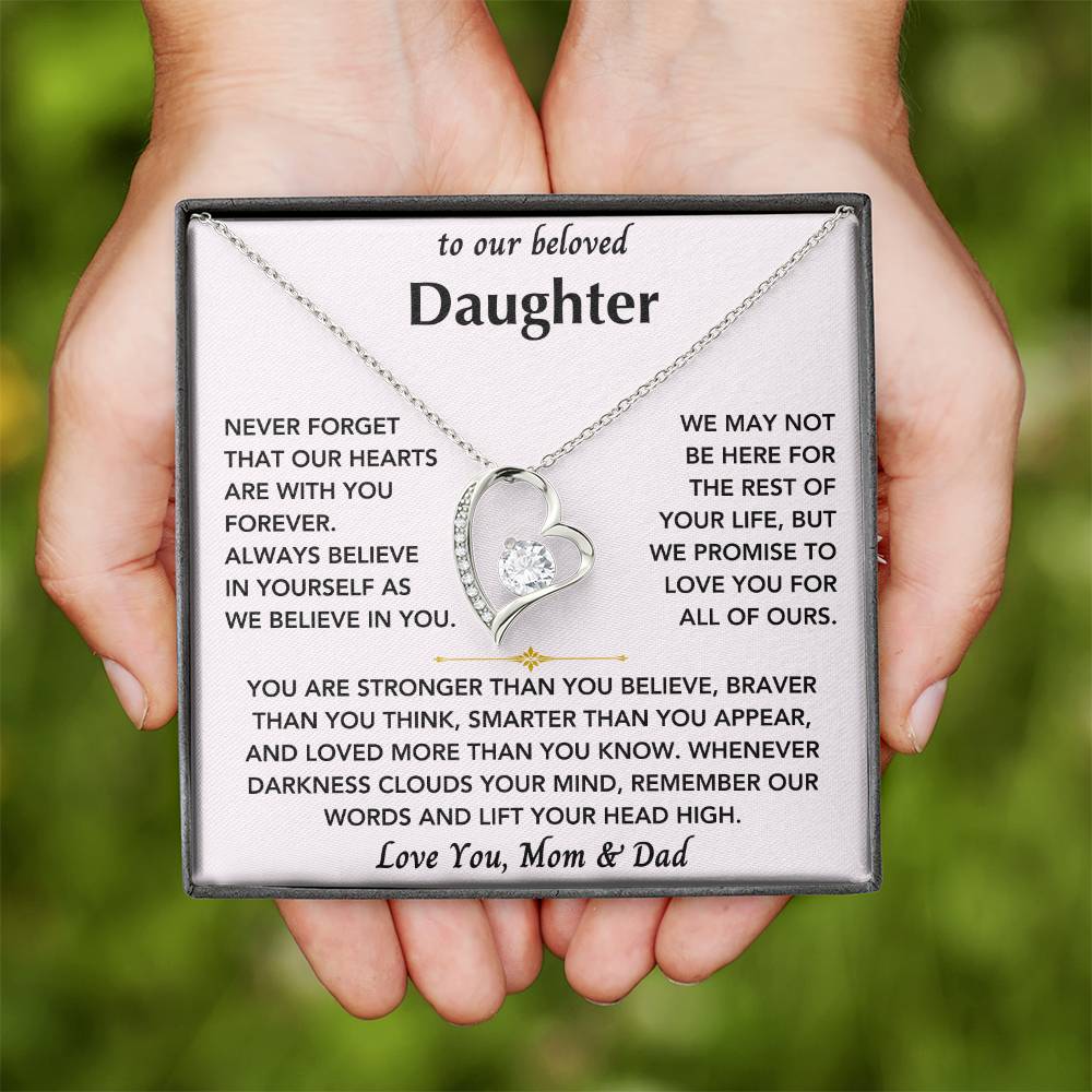 To Our Beloved Daughter From Mom & Dad - Forever Love Heart Necklace