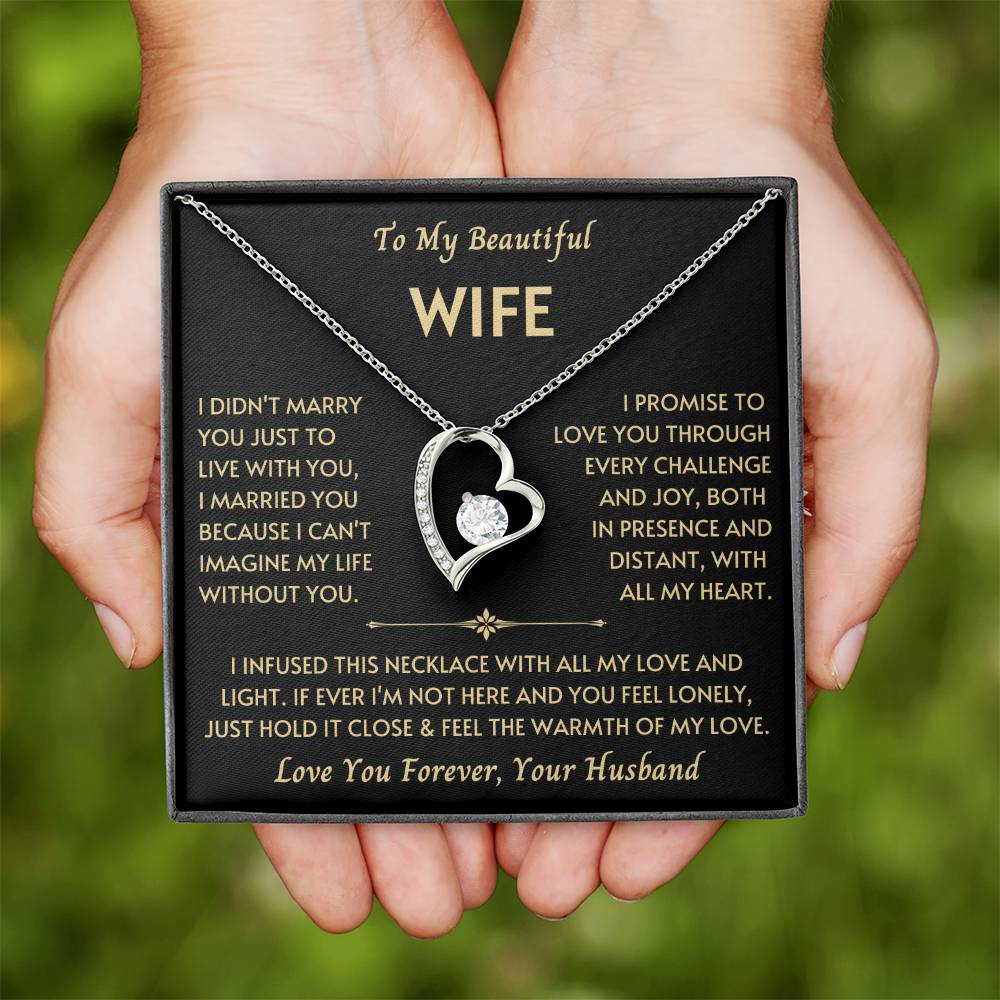 To My Beautiful Wife - Forever Love Necklace