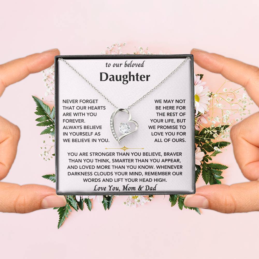 To Our Beloved Daughter From Mom & Dad - Forever Love Heart Necklace