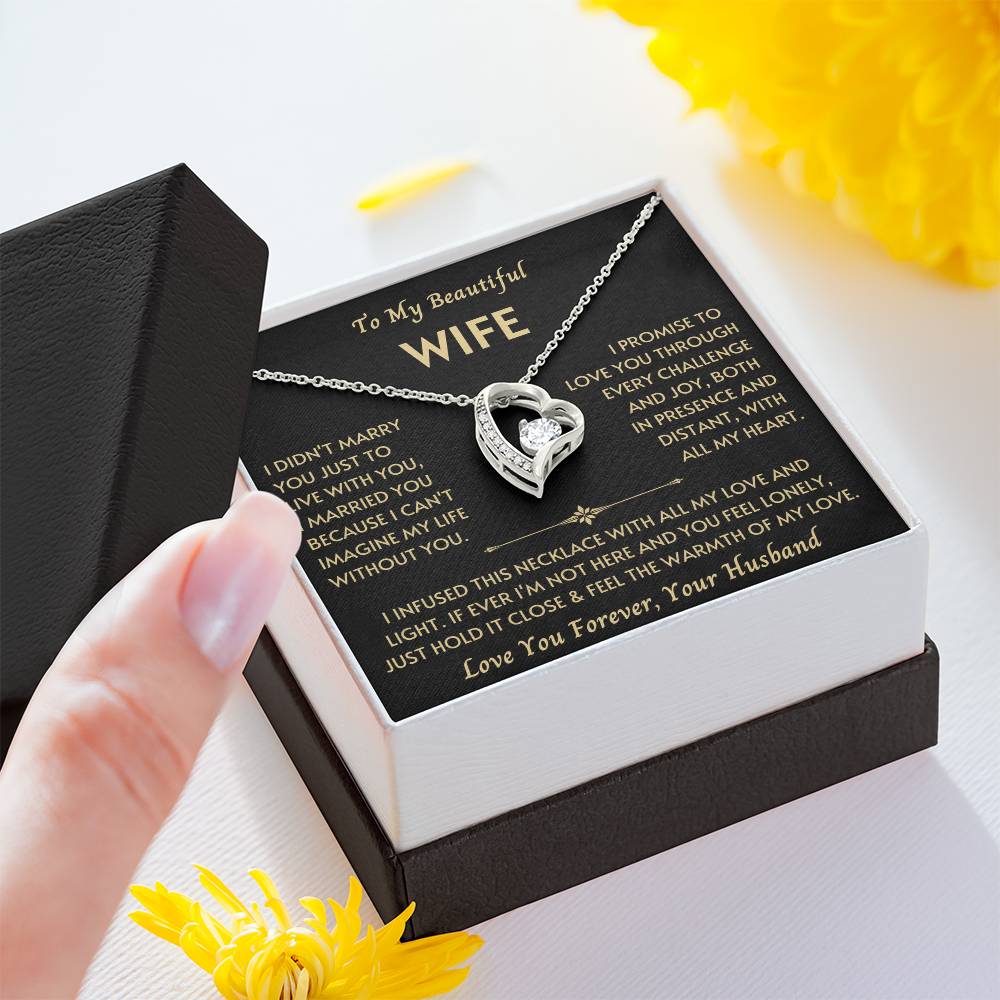 To My Beautiful Wife - Forever Love Necklace